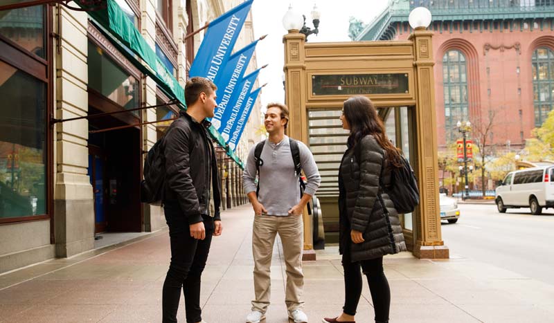 DePaul students on the Loop Campus