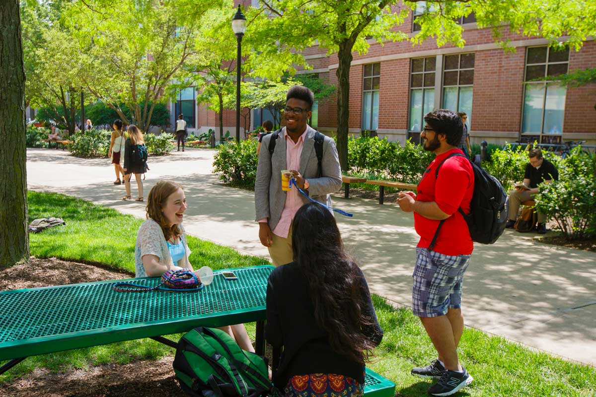 DePaul's Quad with students